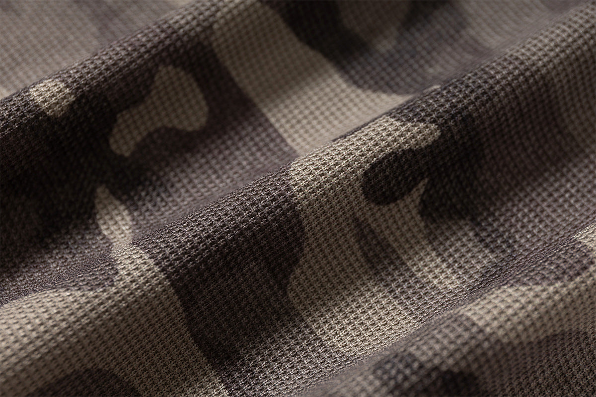 Camouflage Contrast Sleeve Embroidery Hoodie