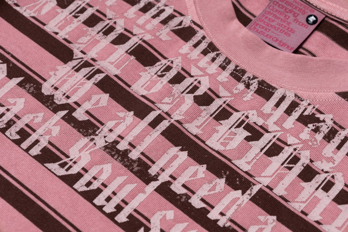 Striped Letter Print Oversize Short Sleeve T-Shirt