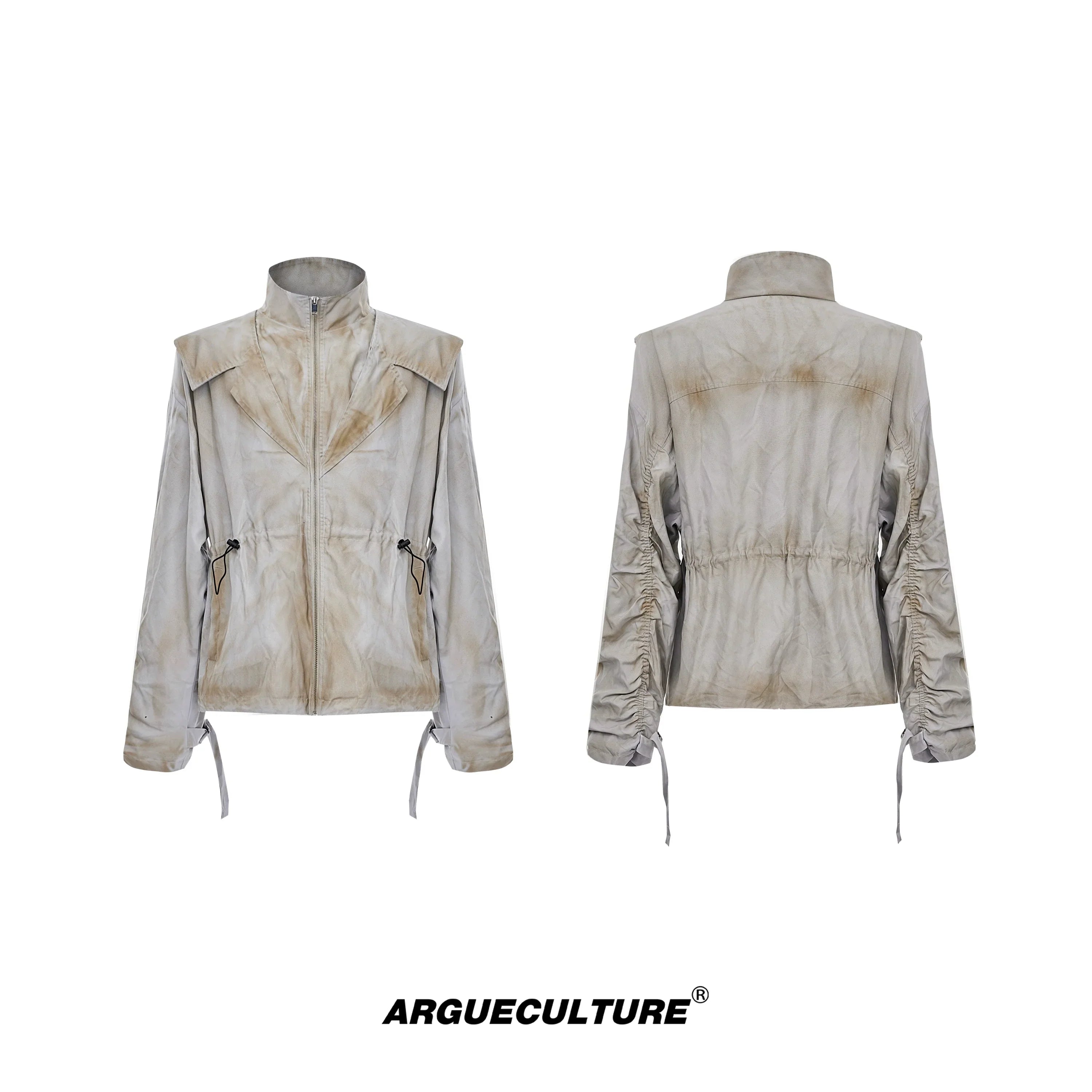 Fake Layered Design Sporty Jacket & Wide Leg Pants Setup