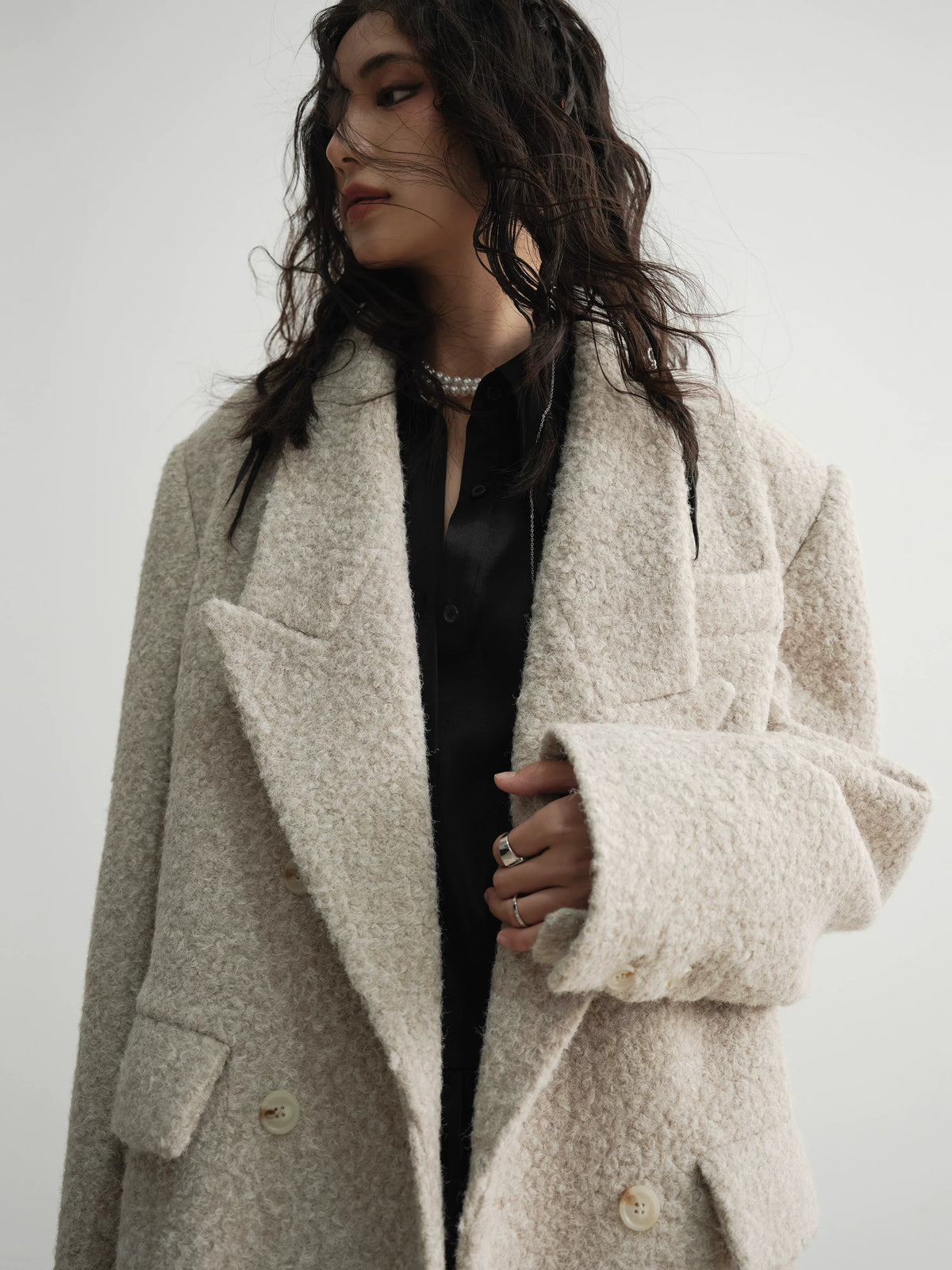 Double Breasted Wool Long Coat