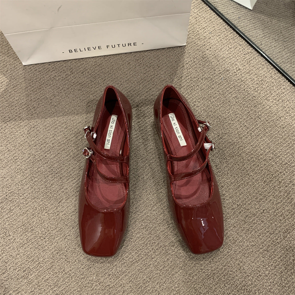 Red Mary Patent Leather Shoes