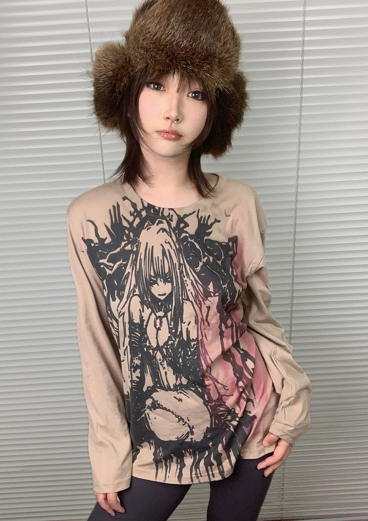 Graffiti Print Long Sleeve T-Shirt