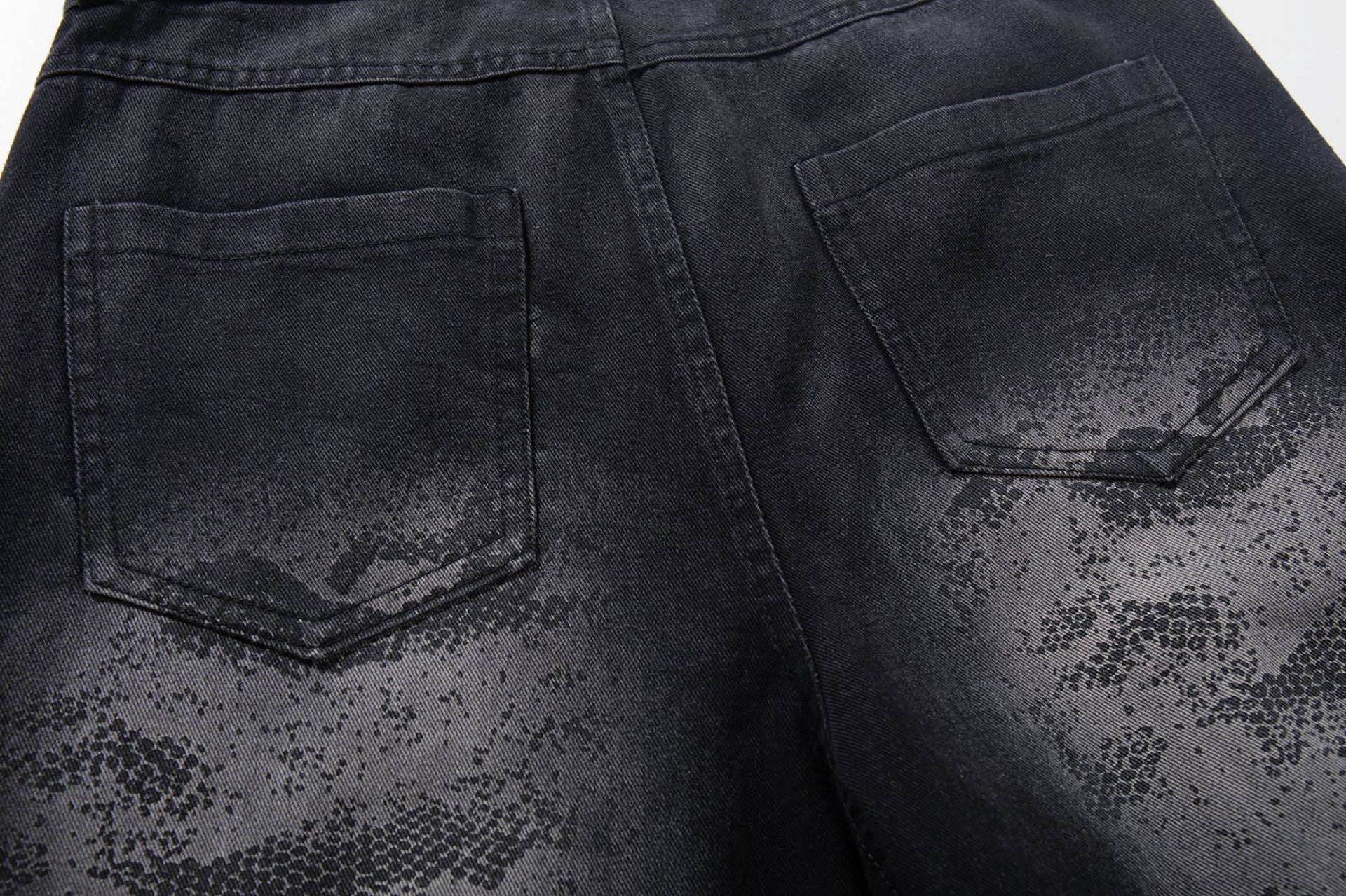 Washed Tribal Fade Wide Leg Denim Jeans