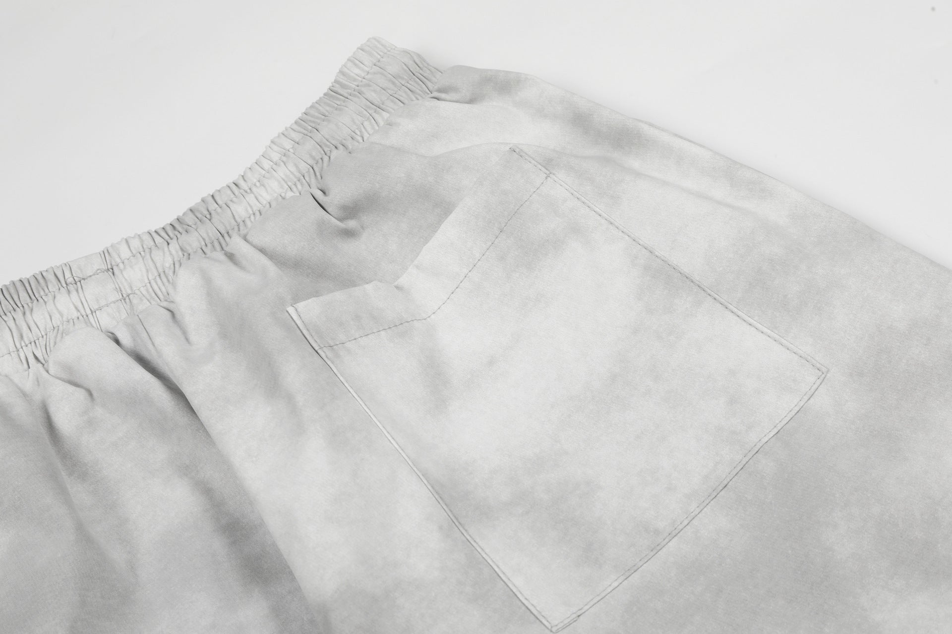 Washed Letter Print Drawstring Wide Leg Pants
