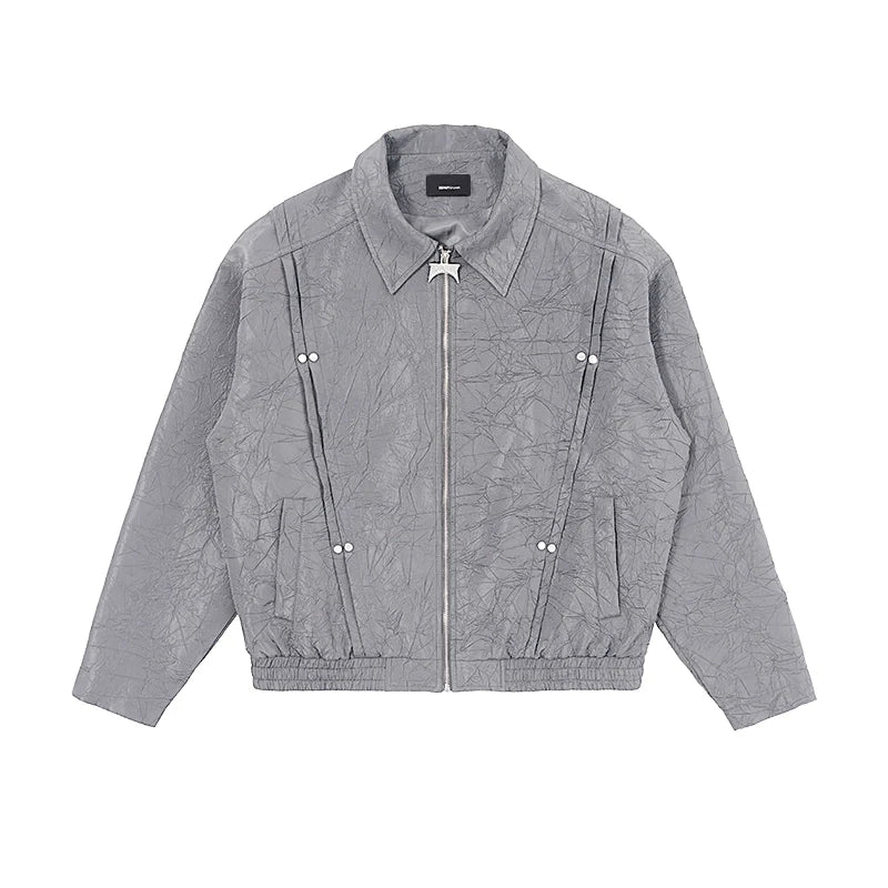 Embossed Polo Zipper Jacket
