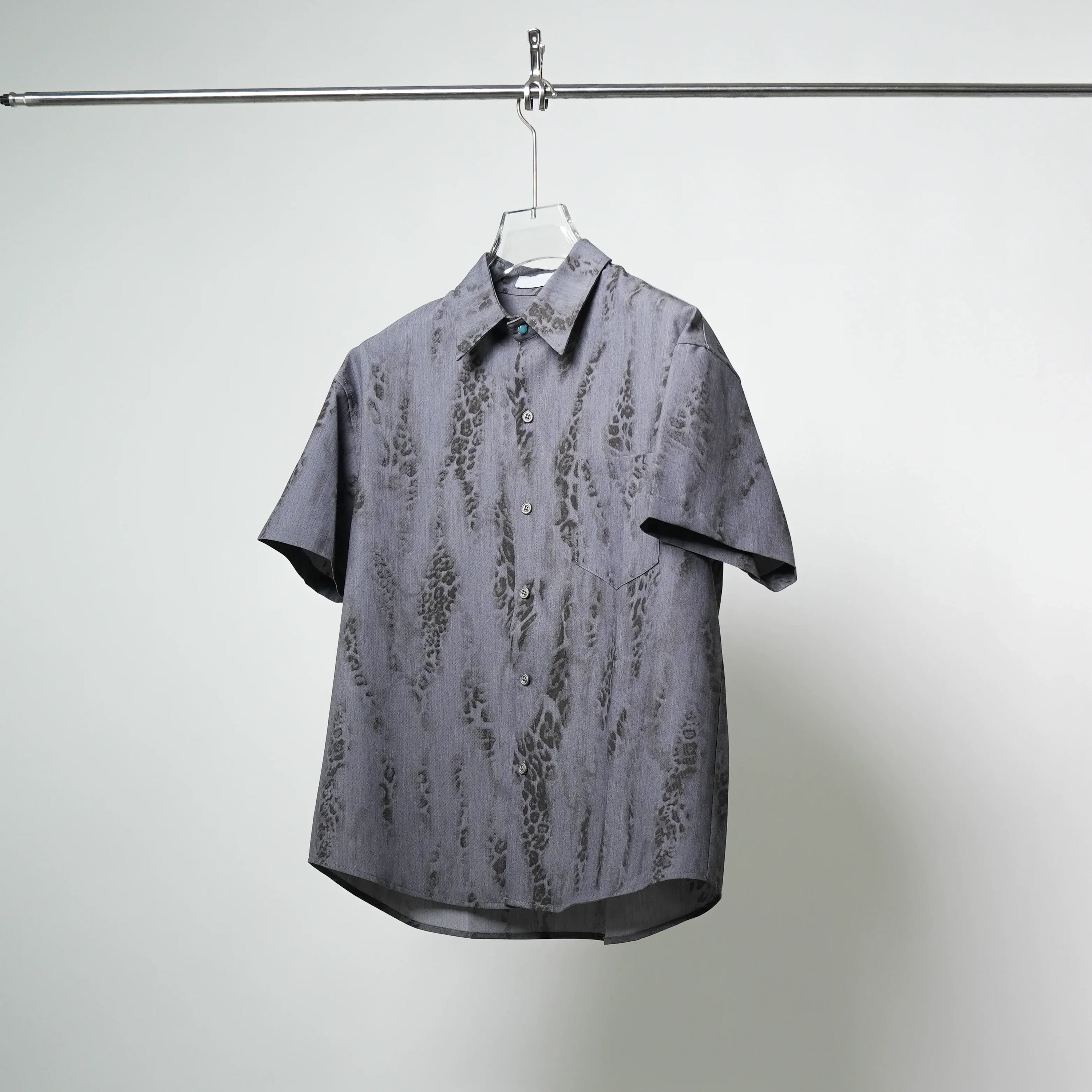 Snake Print Oversize Short Sleeve Shirt