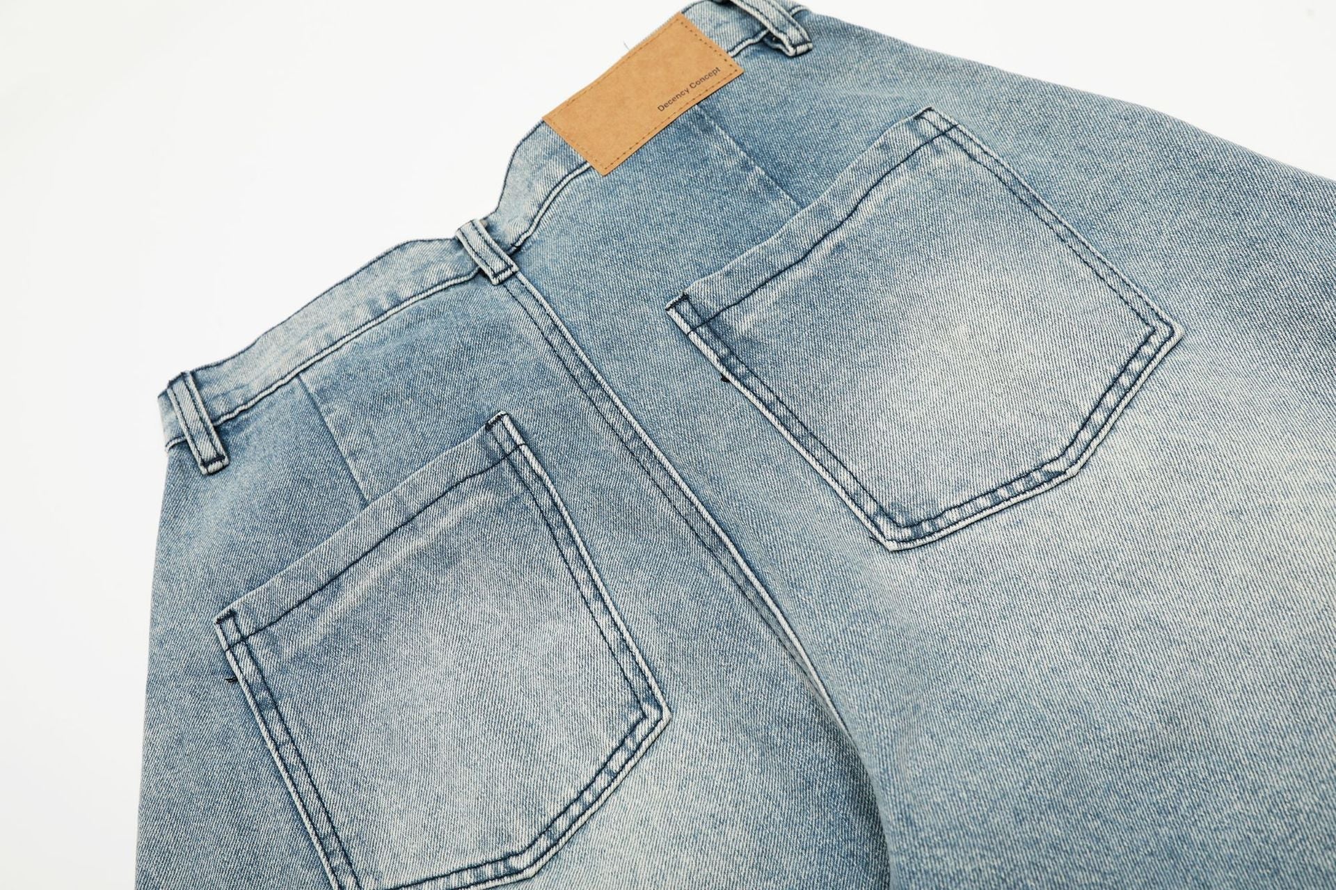 Washed Multi Pocket Curved Denim Jeans