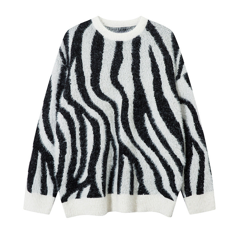 Cut-Out Graffiti Knitwear Loose Sweater