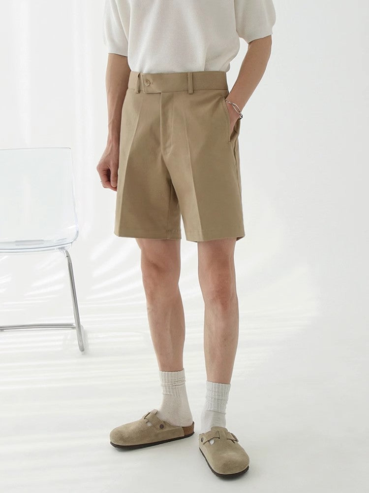 Wide-Leg Straight Short Pants