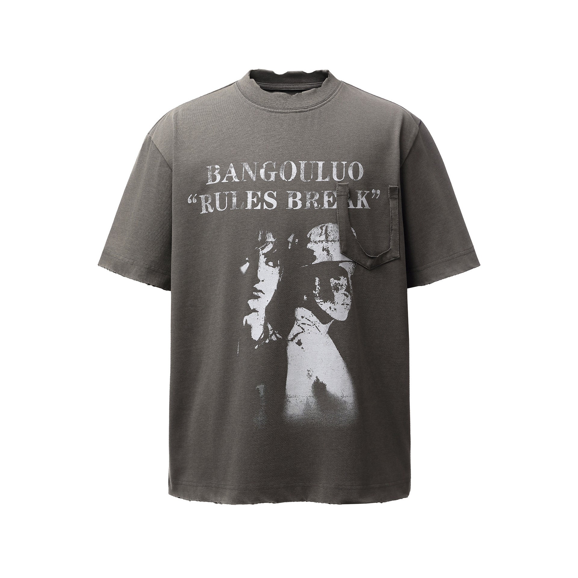 Portrait Letter Print Short Sleeve T-Shirt