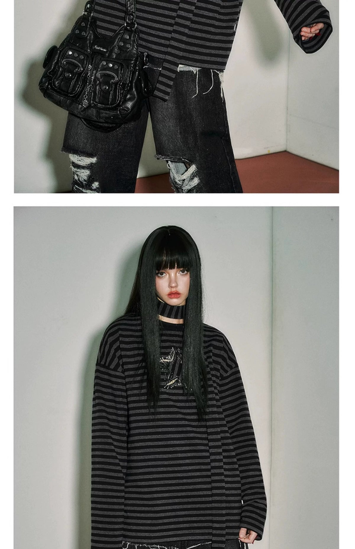 Star Stripe Oversize Long Sleeve T-Shirt & Tank Top