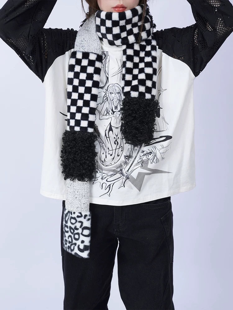 Patchwork Fake Fur Scarf