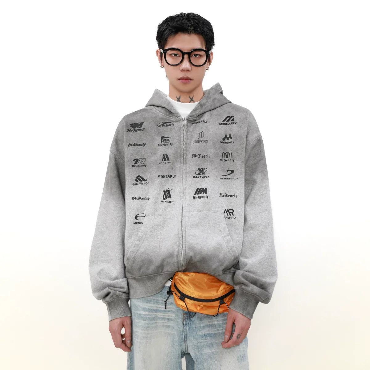 Heavyweight Cleanfit Print Zip-up Sweatshirt