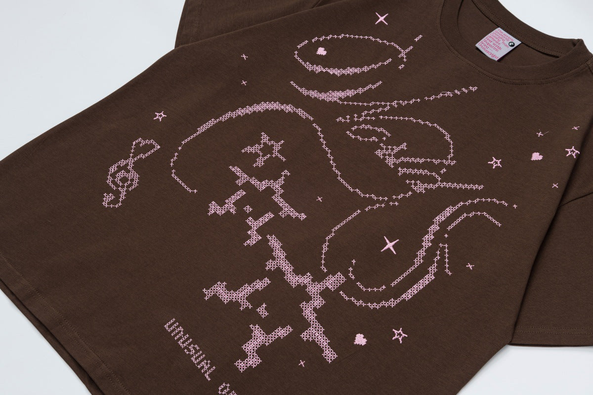 Graphic Embroidery Short Sleeve T-Shirt