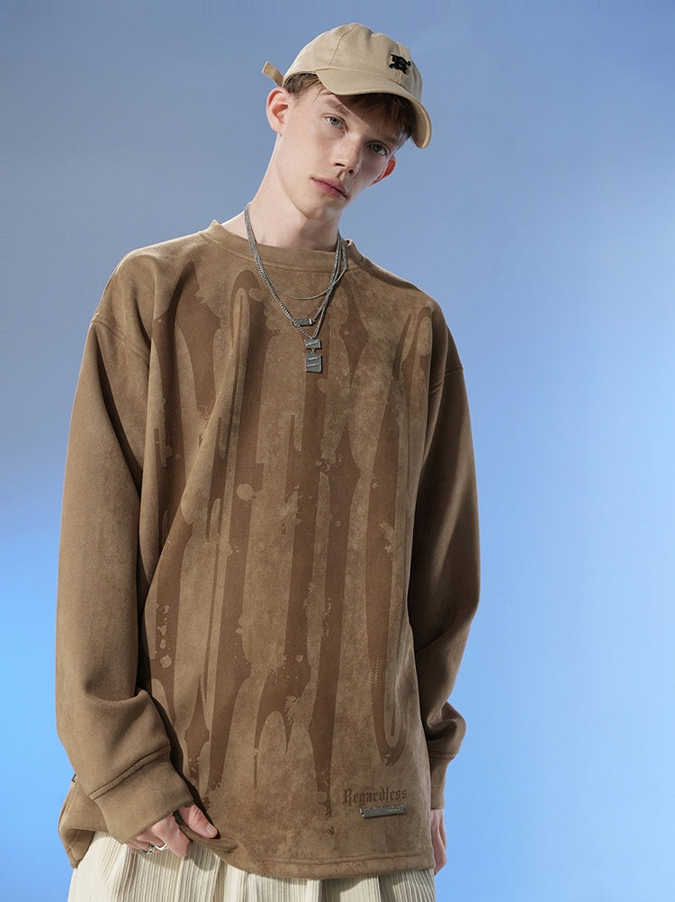 Heavyweight Suede Round Neck Sweatshirt