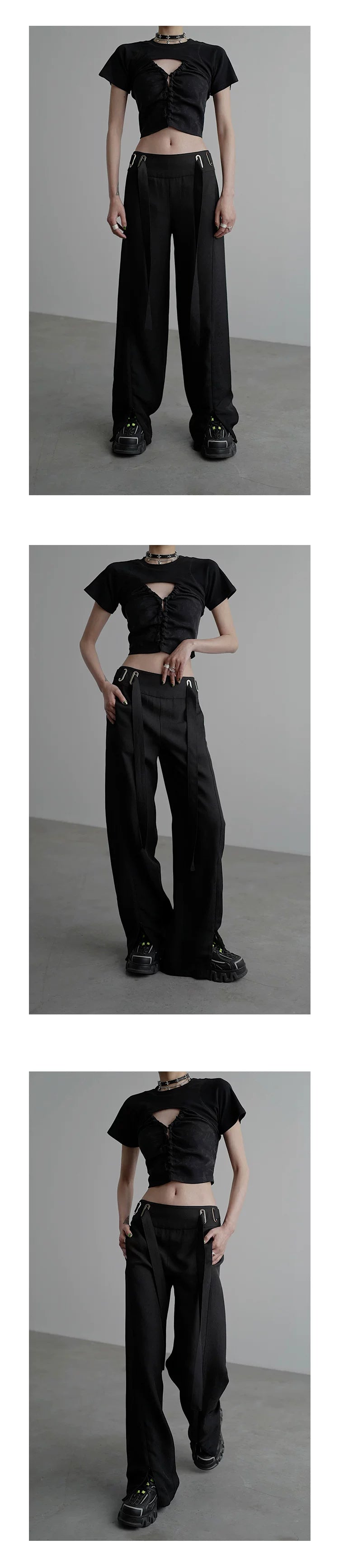 Zipper Tube Top & Short Sleeve T-Shirt