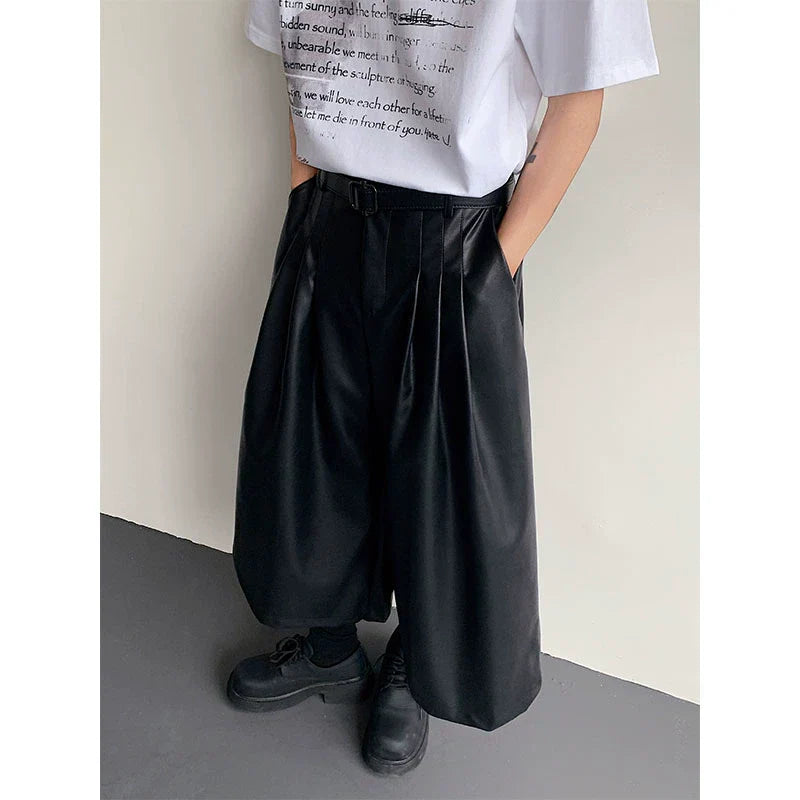 PU Leather Design Balloon Short