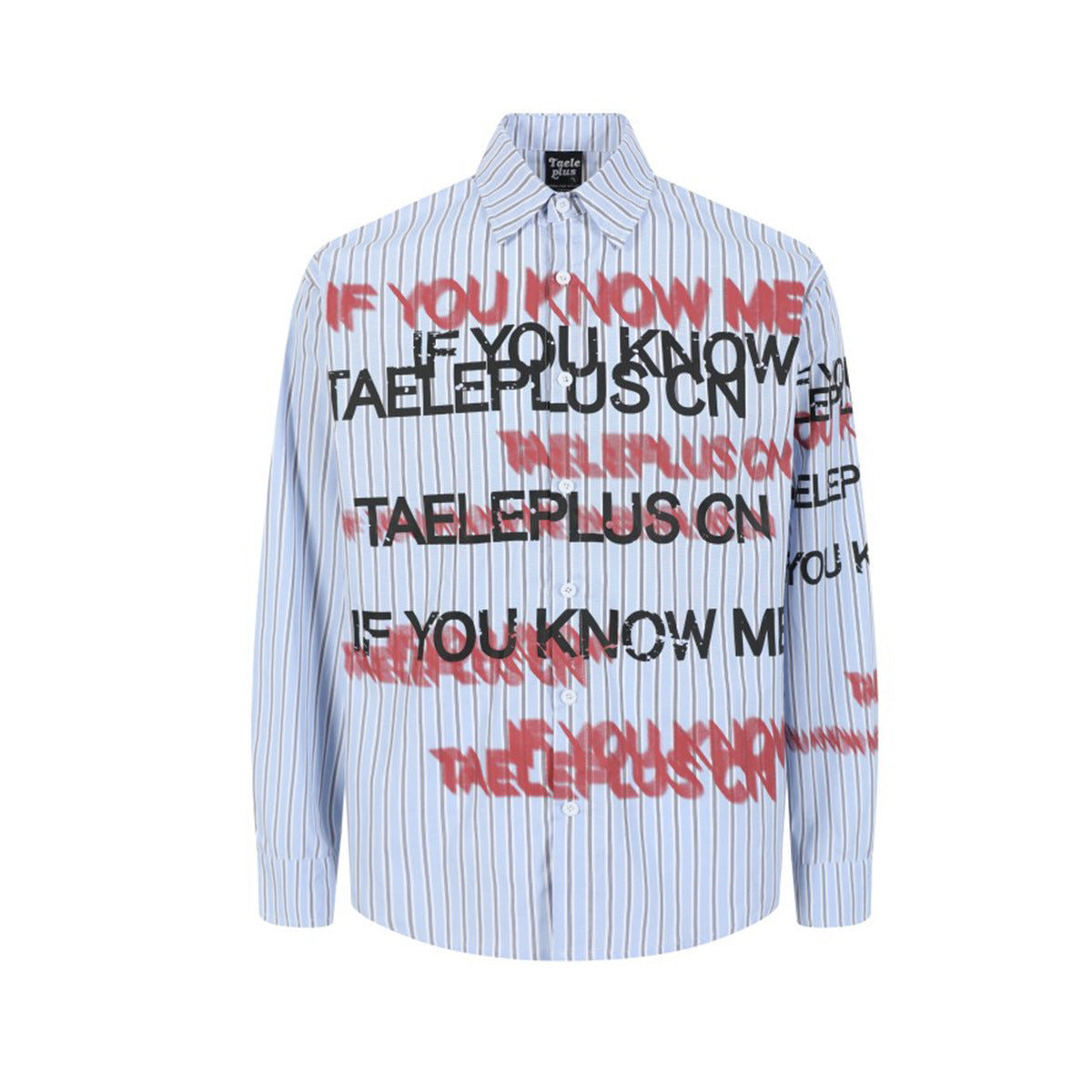 Stripe Letter Print Long Sleeve Shirt
