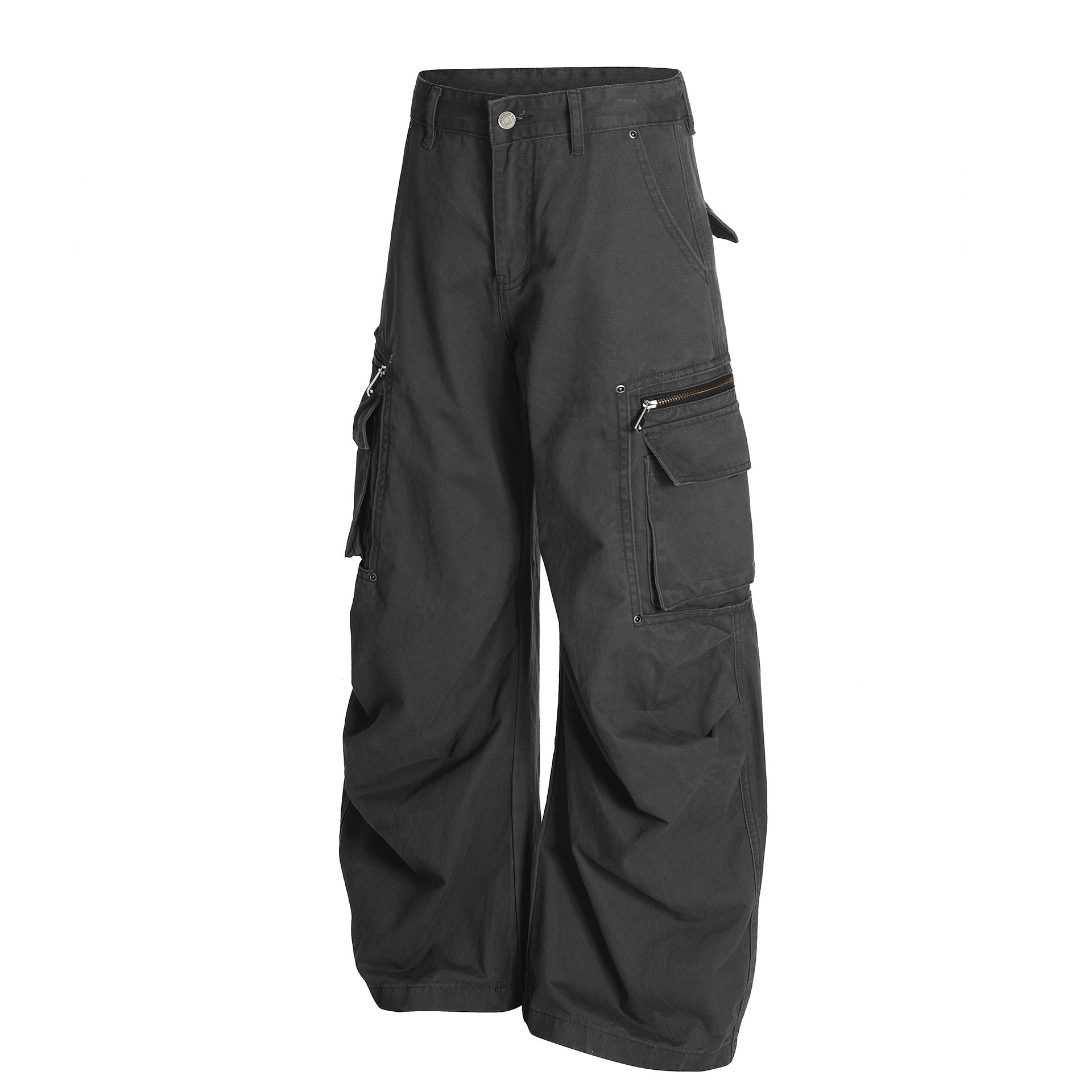 Zip Pocket Cargo Wide Leg Pants