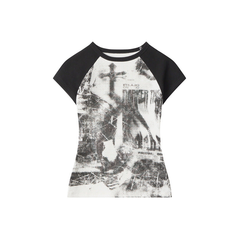 Tough Patch Print Cropped T-shirt