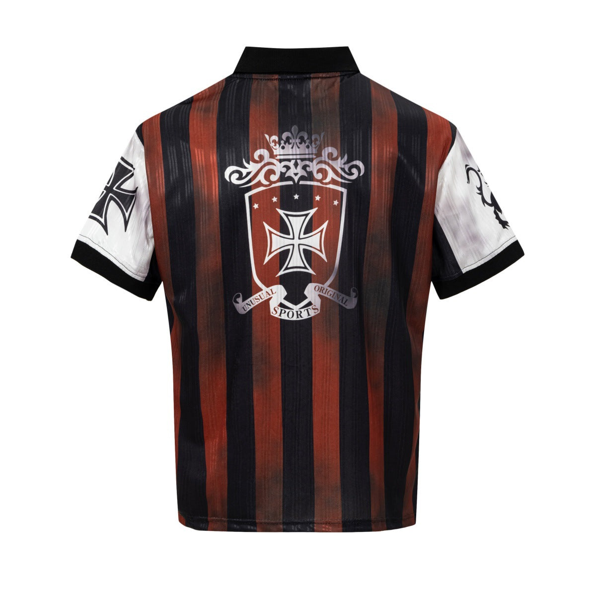 Striped Polo Collar Sporty Short Sleeve T-Shirt
