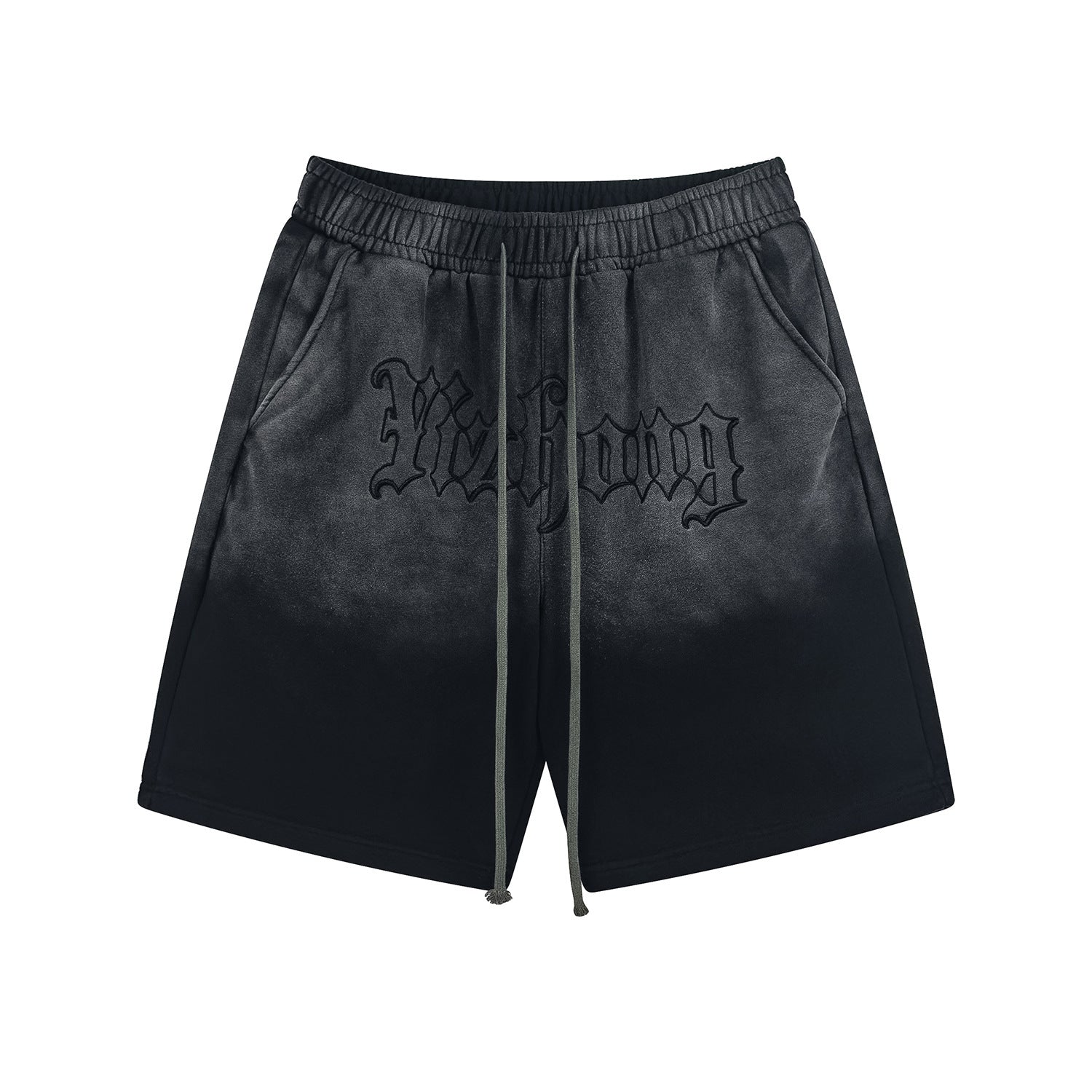 Graphic Letter Design Washed Tie-Dye Short