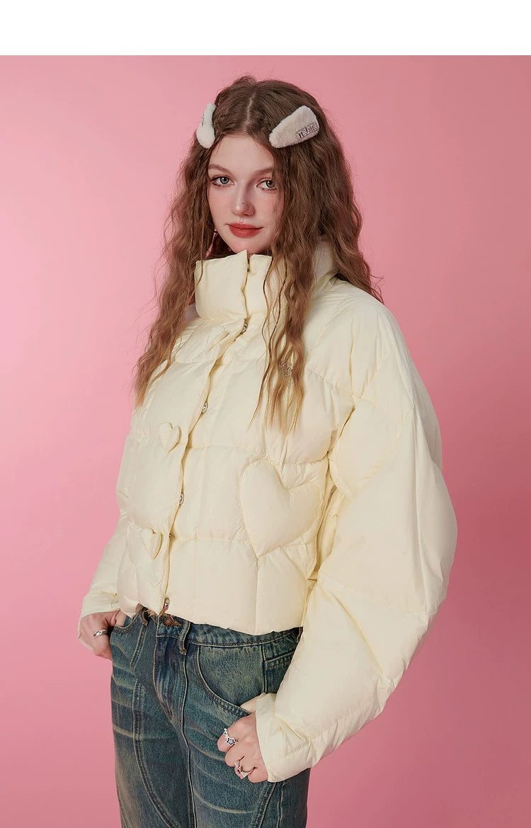 Short Thick White Duck Down Jacket