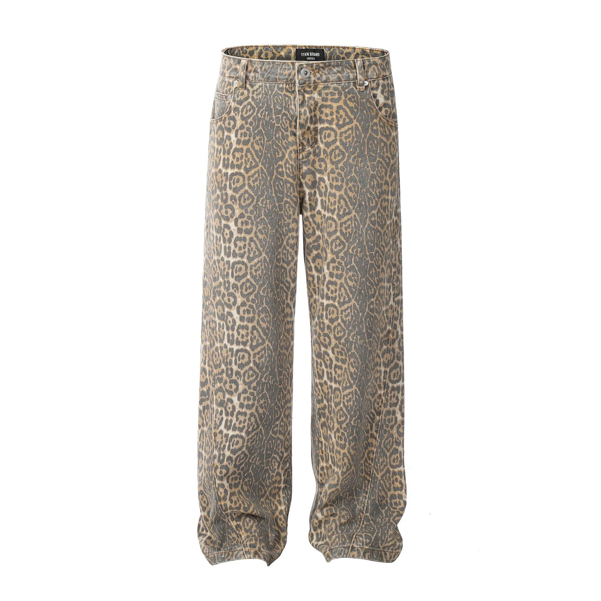 Leopard Print Denim Jeans