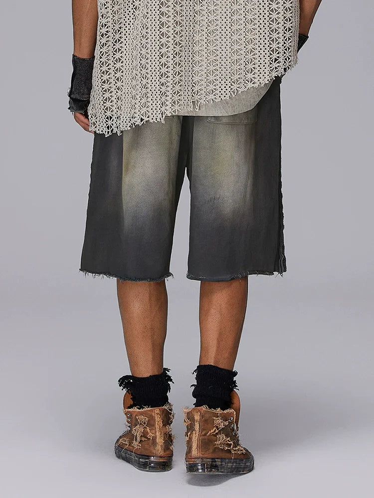 Inside-Out Patchwork Dirty Wash Knit Short