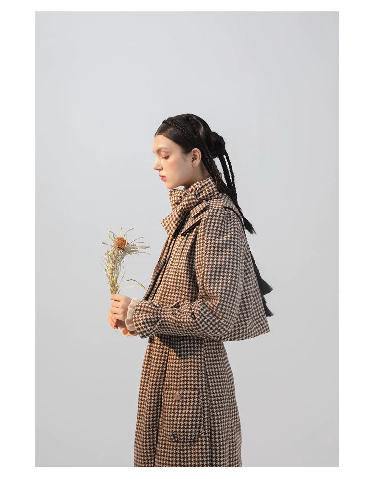 Plaid Wool Candy Sleeve Jacket & Half Skirt Setup