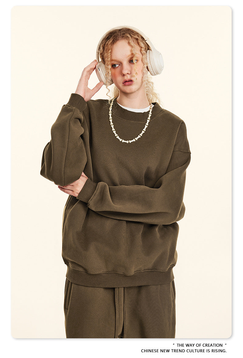 Fleece Lining Oversize Sweatshirt