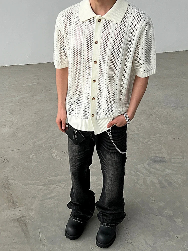 Summer Knit Short Sleeve Shirt