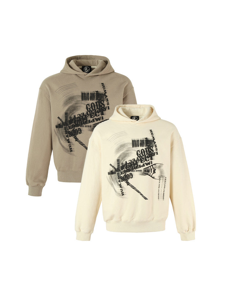 Oversize Pullover Print Hoodie
