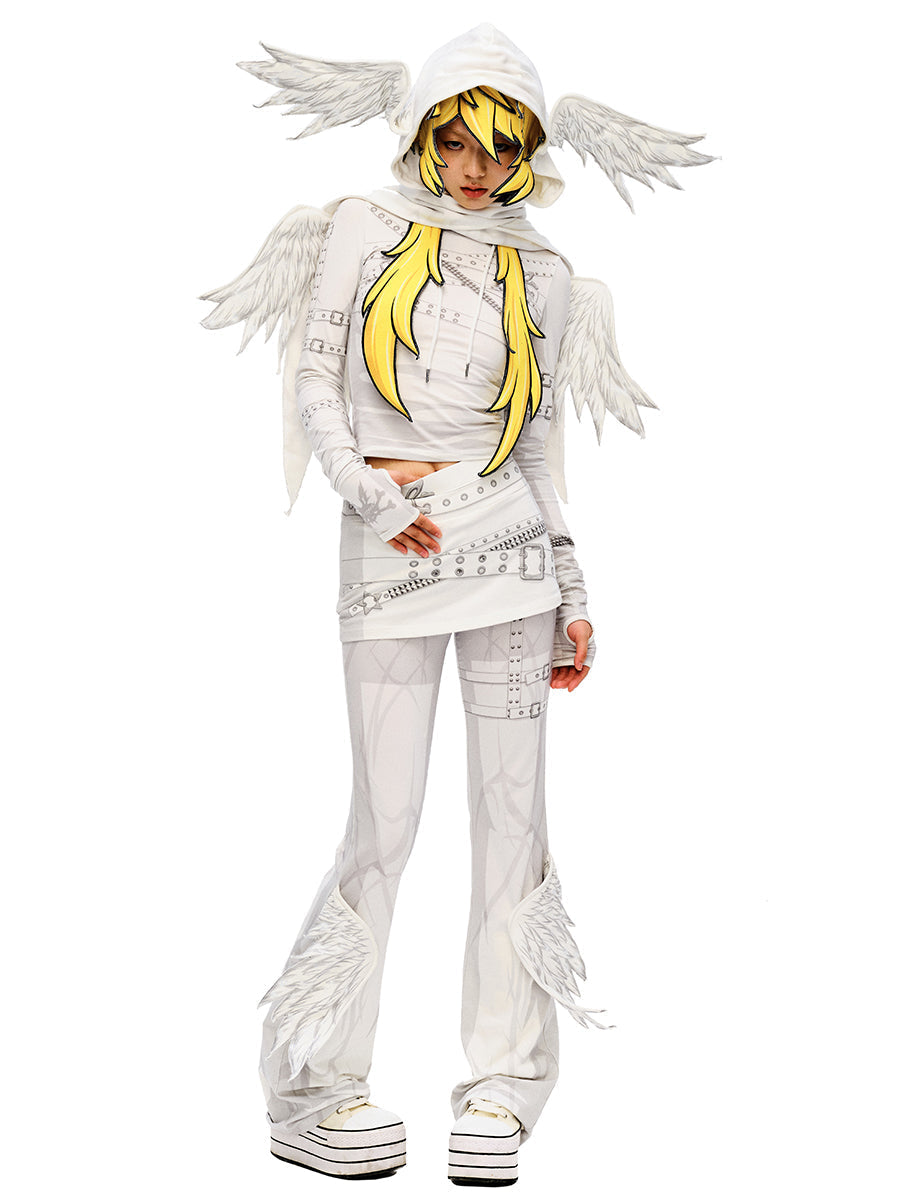 Wing Wrap Skirt Micro Flare Pants