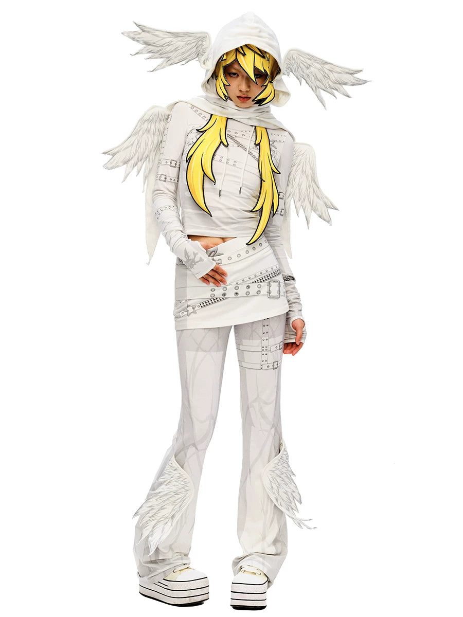 Wing Wrap Skirt Micro Flare Pants