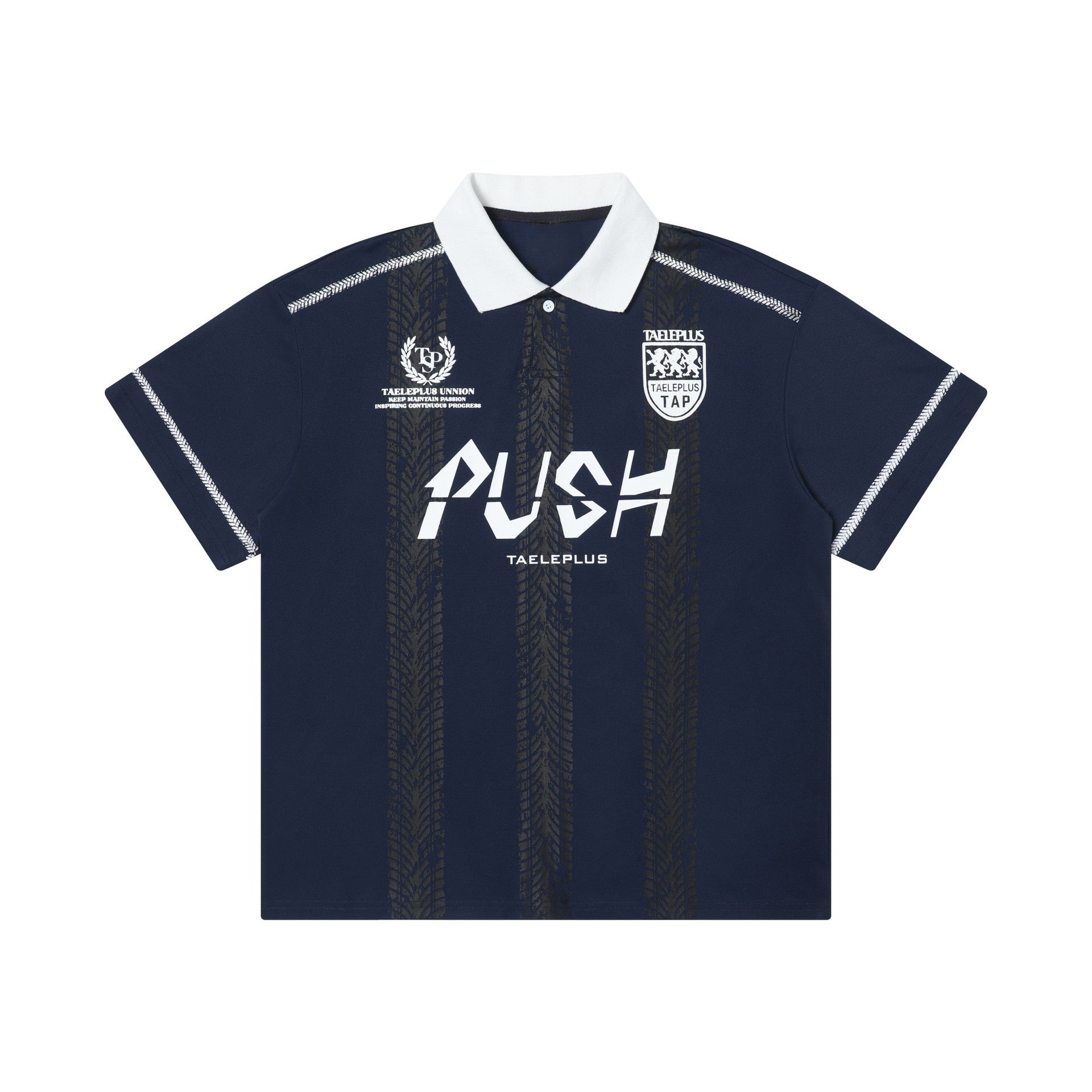 Retro Wheel Print Polo Jersey