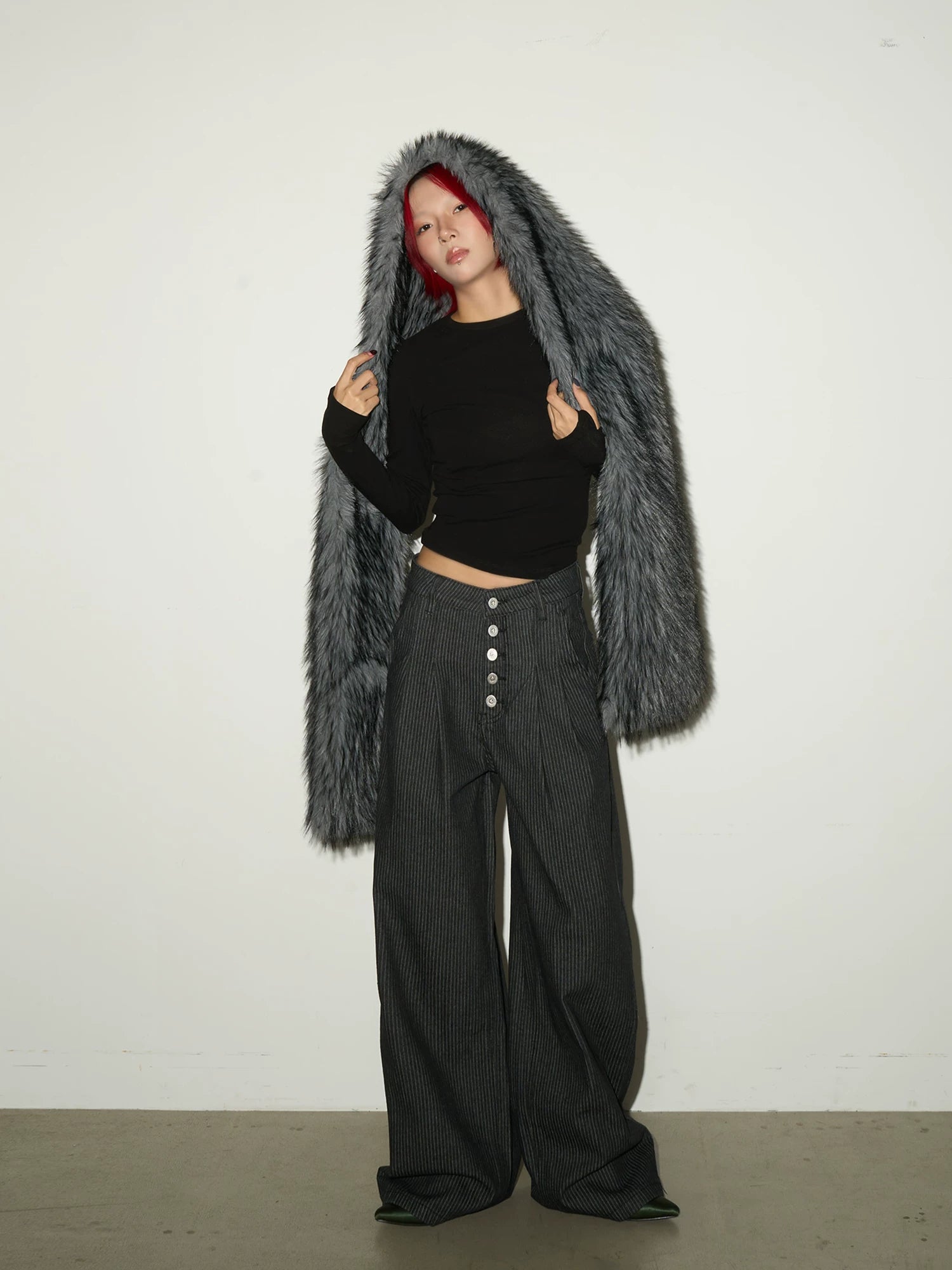 Fake Fur Pocket Design Scarf