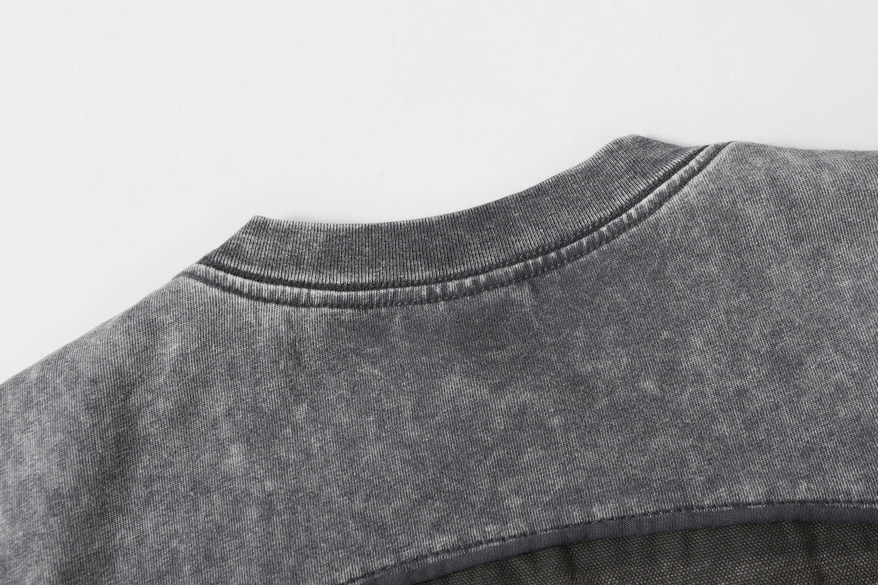 Washed Panel Design Short Sleeve T-Shirt