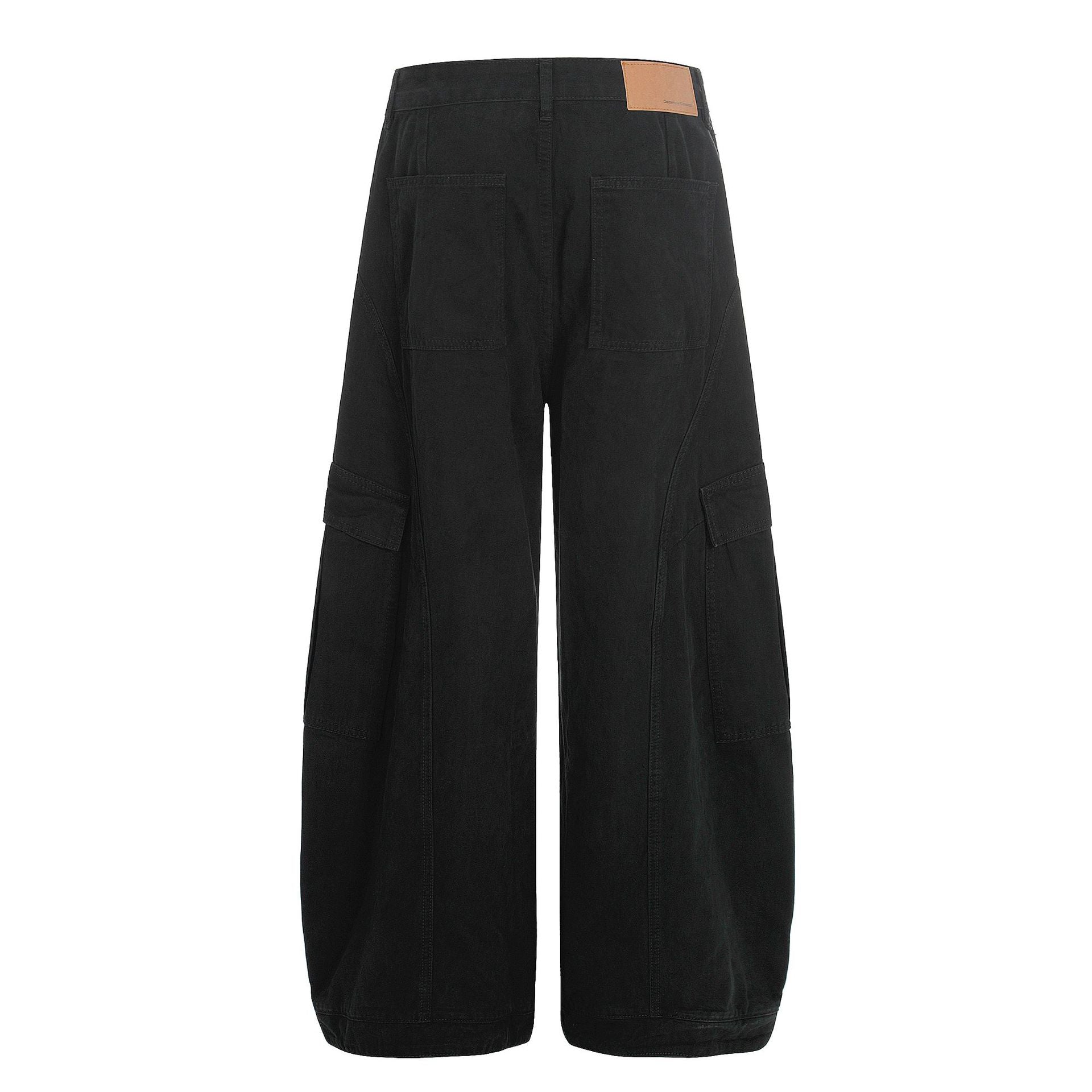 Washed Multi Pocket Curved Cargo Pants