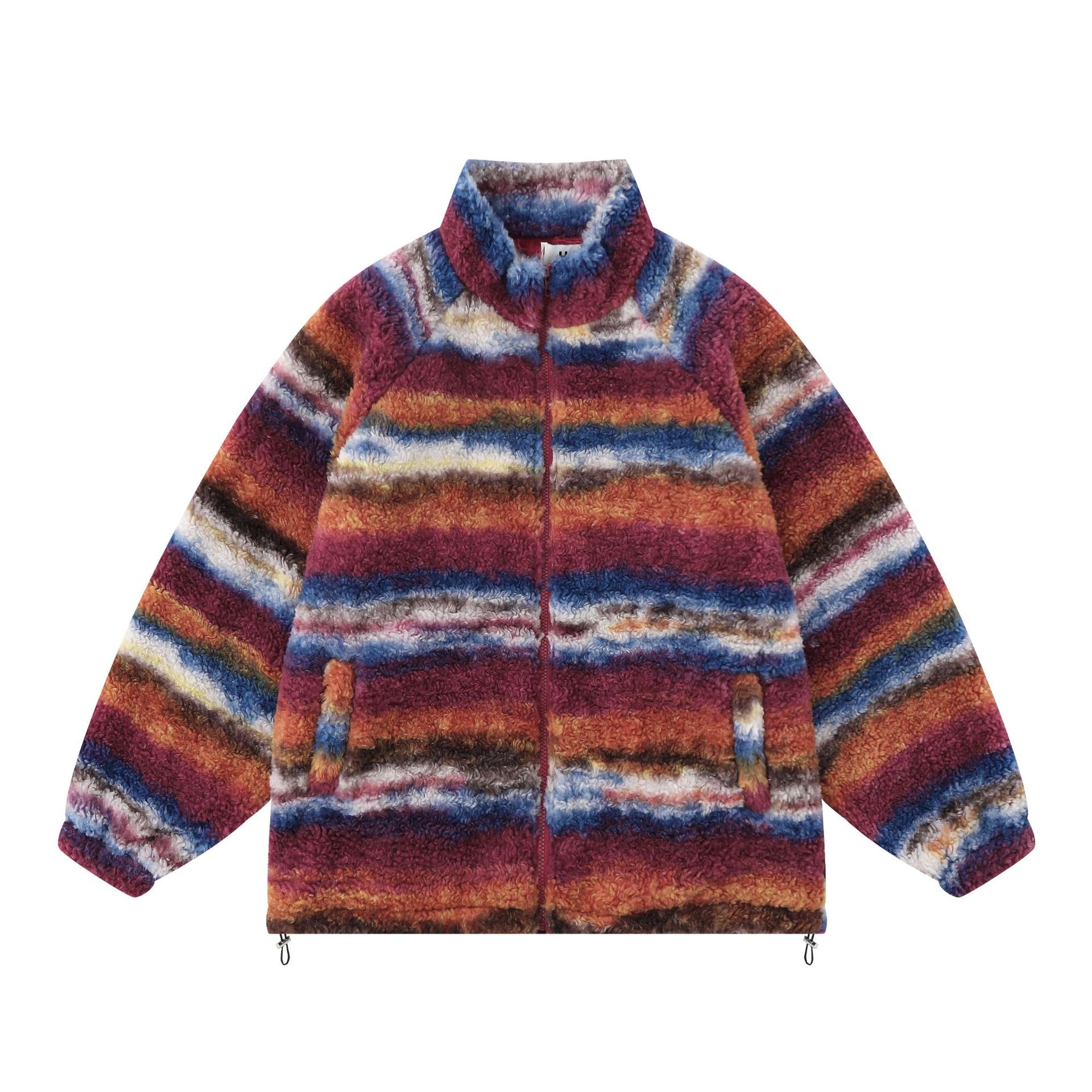 Gestreifte Sherpa Mehrfarbige Jacke