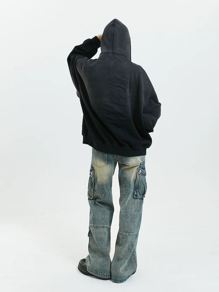 Gradient Half Zip Oversize Hoodie