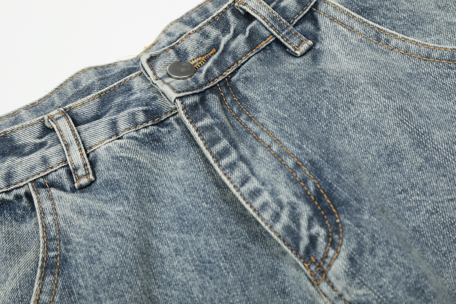 Washed Wide Leg Denim Jeans