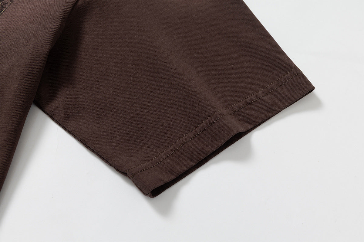 Instrument Print Washed Short Sleeve T-Shirt