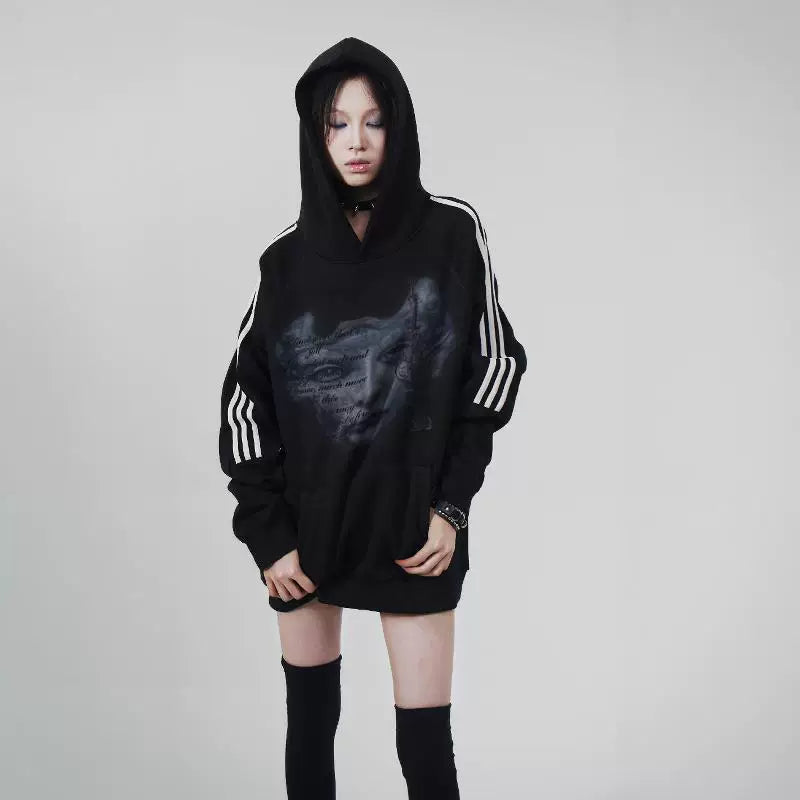 Side Stripe Pullover Hoodie