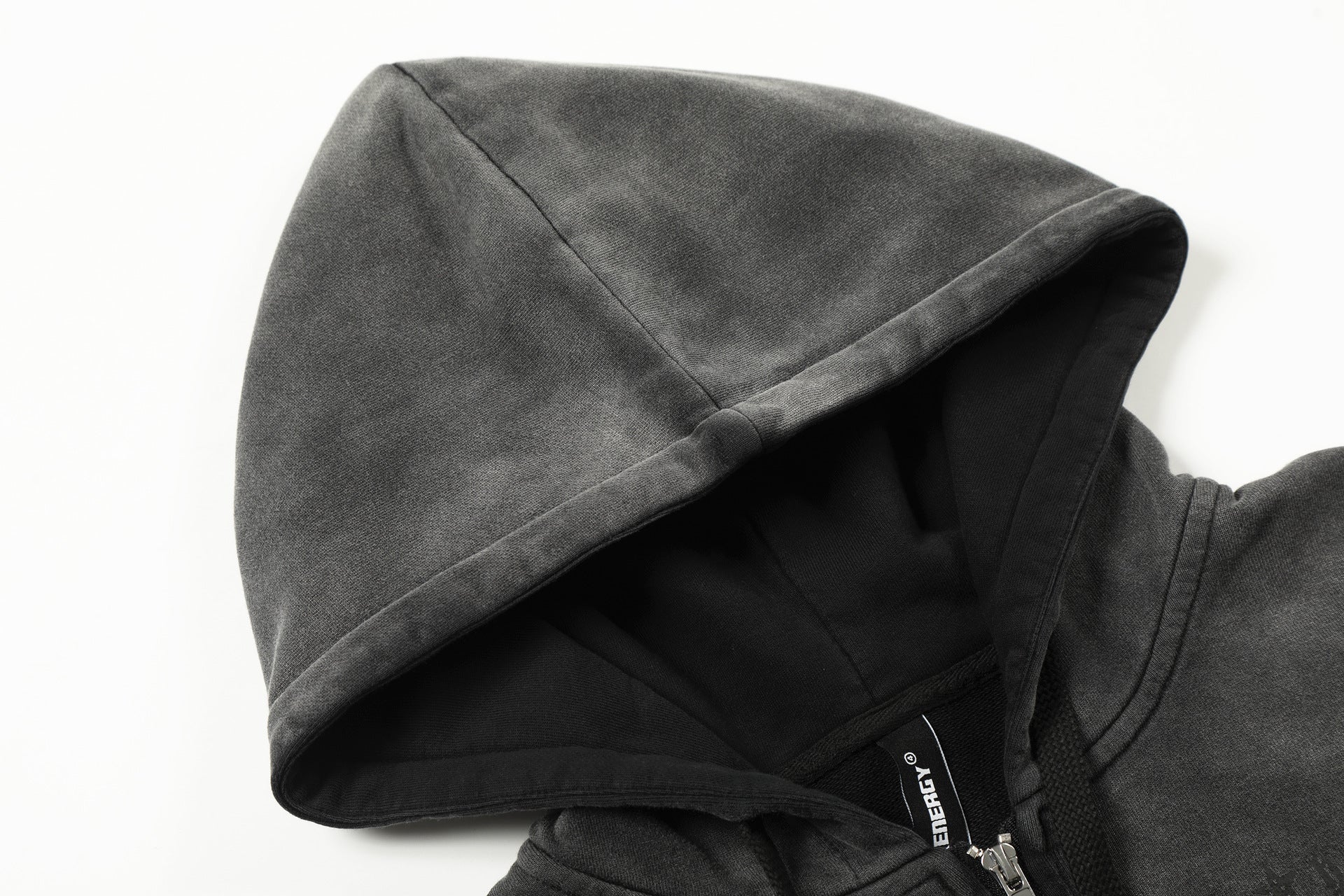 Gradient Number Print Zipper Hoodie