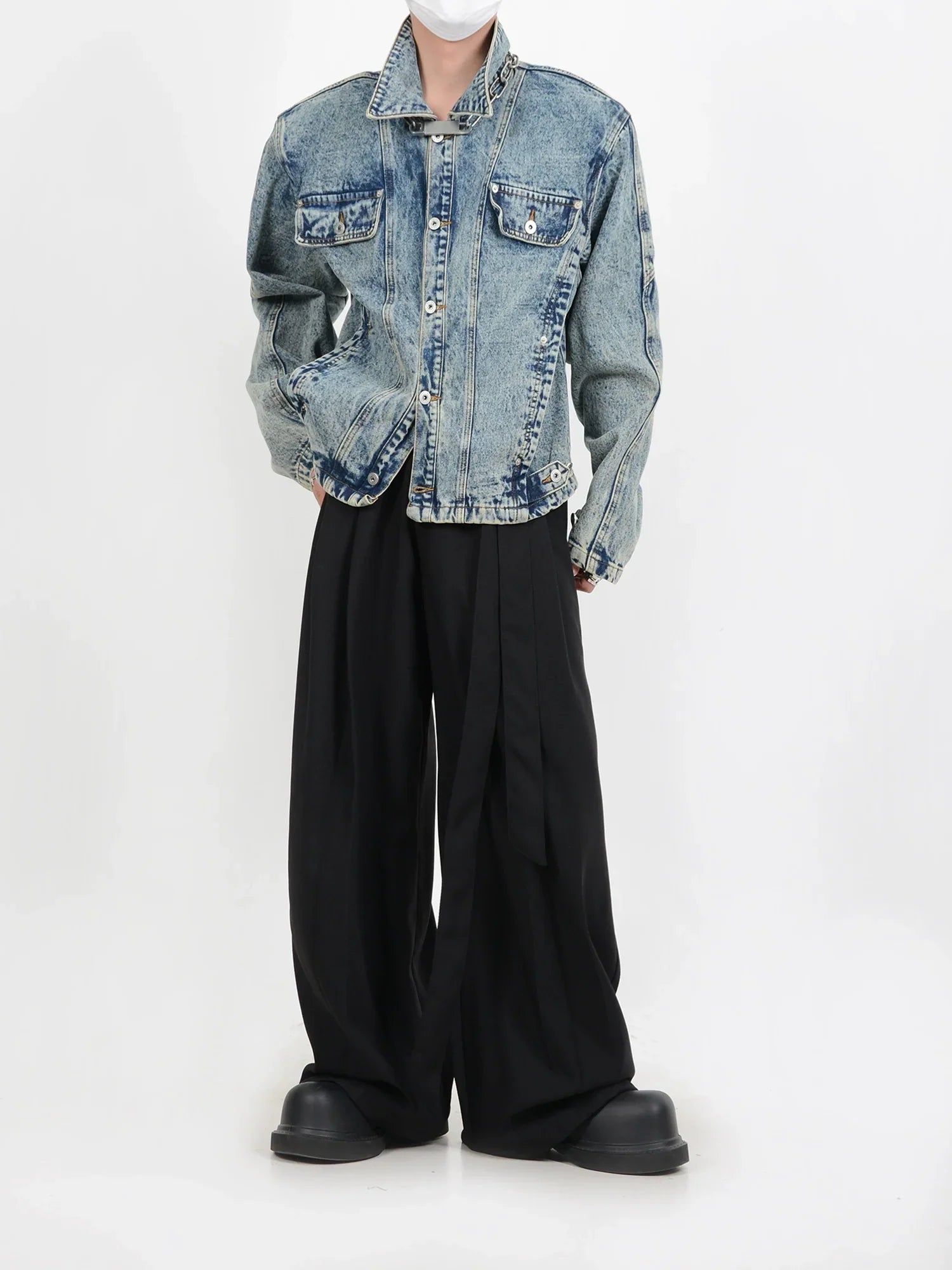 Wash Shoulder Pad Denim Jacket