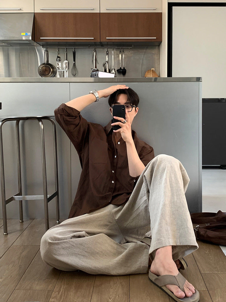 Cotton linen Long-Sleeved Shirt