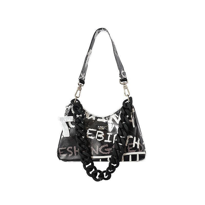 Graphic Design Chain Shoulder Bag