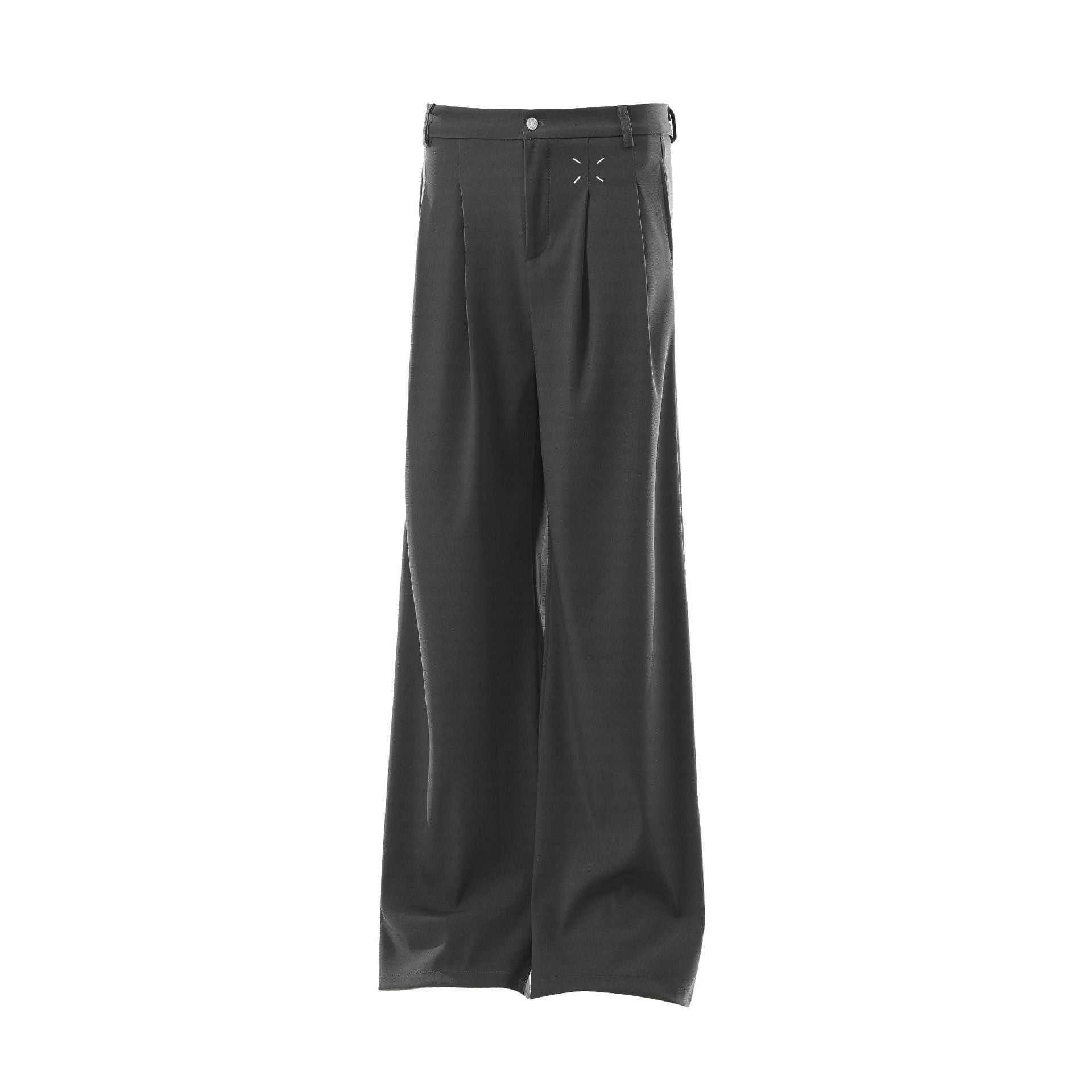 Drape Pleats Wide Leg Trousers