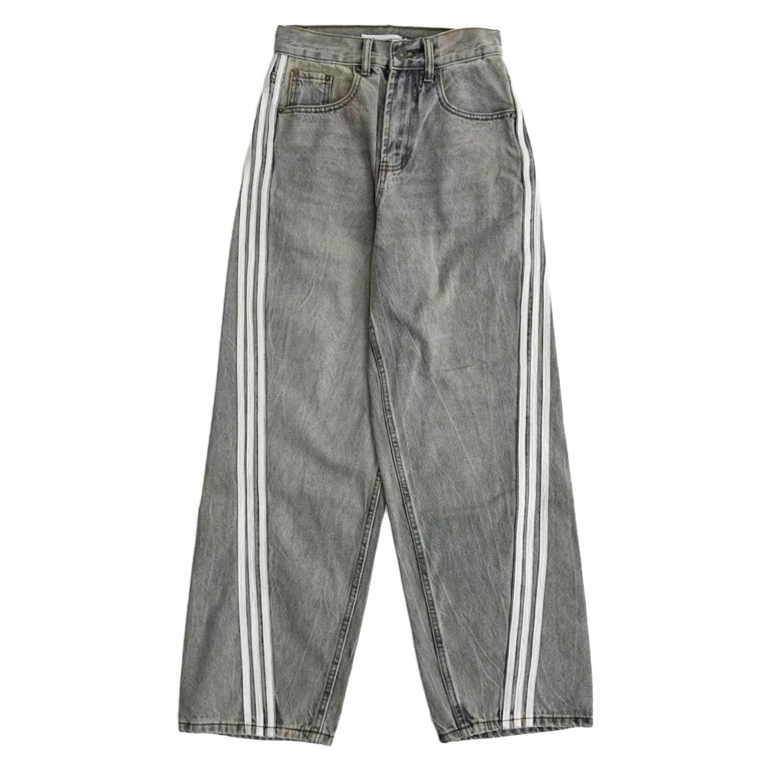 Three-Stripe Damage Denim Jeans